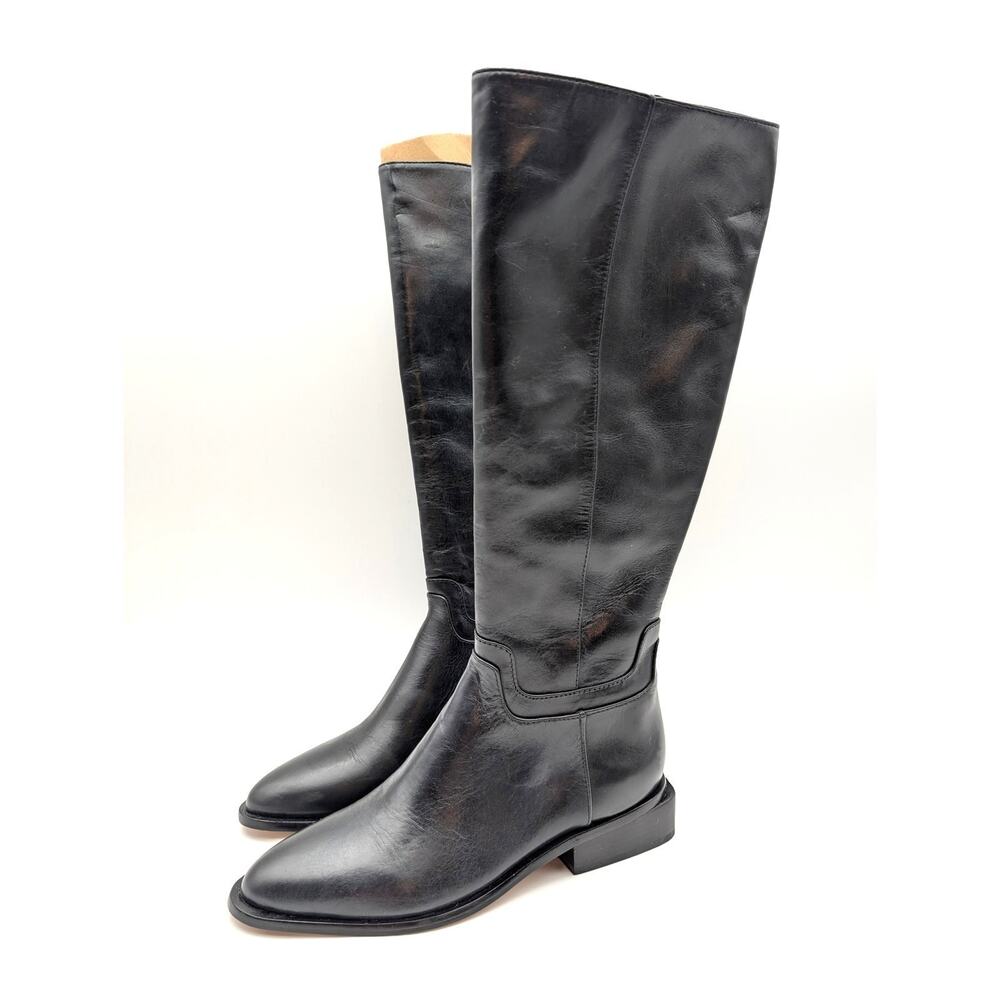 Dolce Vita Verdi Knee High Riding Boots Women's Black Leather Size US6M EU36.5